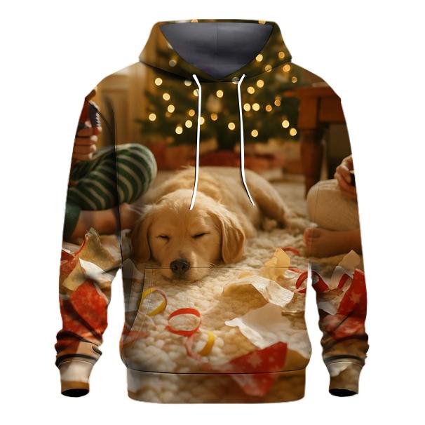 Christmas Morning Paper And Ribbons embroidered hoodies