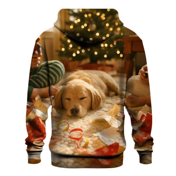 Christmas Morning Paper And Ribbons embroidered hoodies
