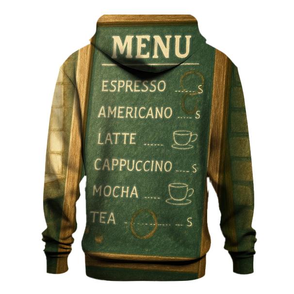 Weathered Coffee House Menu Board hoodie styles
