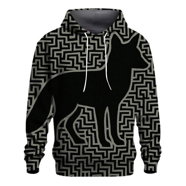 Monochrome Maze Fauna embroidered hoodies