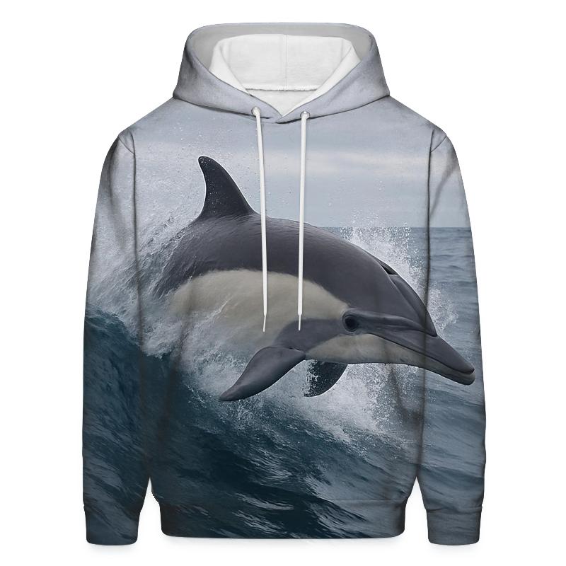 Common Dolphin In Breaking Swell designer hoodies