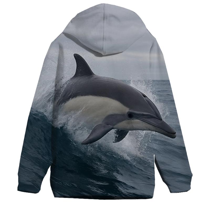 Common Dolphin In Breaking Swell designer hoodies