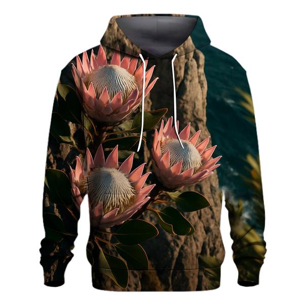 Proteas On A Windy Cape Cliff designer hoodies