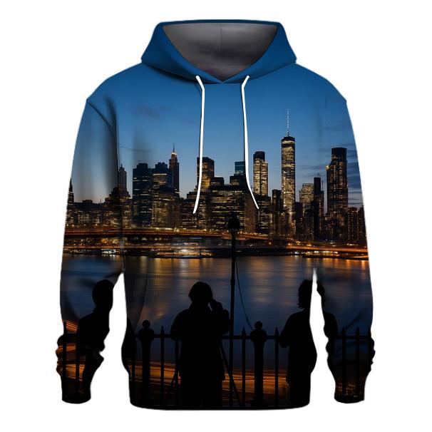 Brooklyn Heights Promenade Blue Hour Panorama graphic hoodies