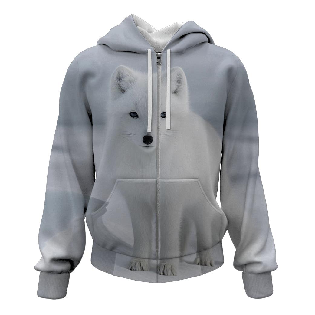 Arctic Fox On Wind Carved Ridge hoodie styles