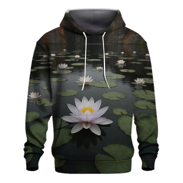 Water Lilies In An Abandoned Quarry Pool printed hoodies