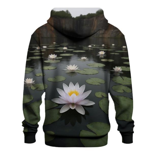 Water Lilies In An Abandoned Quarry Pool printed hoodies