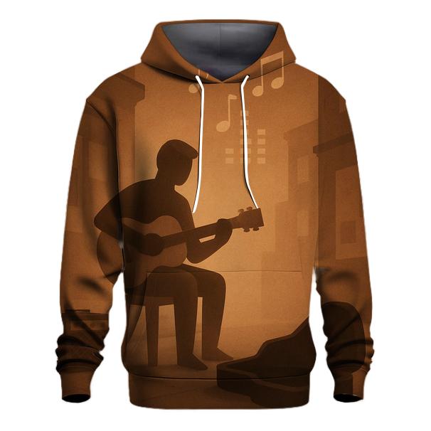 Sepia Street Busker Scene heavyweight hoodies
