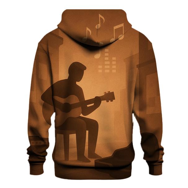 Sepia Street Busker Scene heavyweight hoodies