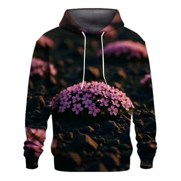 Icelandic Moss Campion On Volcanic Gravel printed hoodies