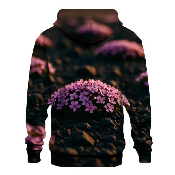 Icelandic Moss Campion On Volcanic Gravel printed hoodies