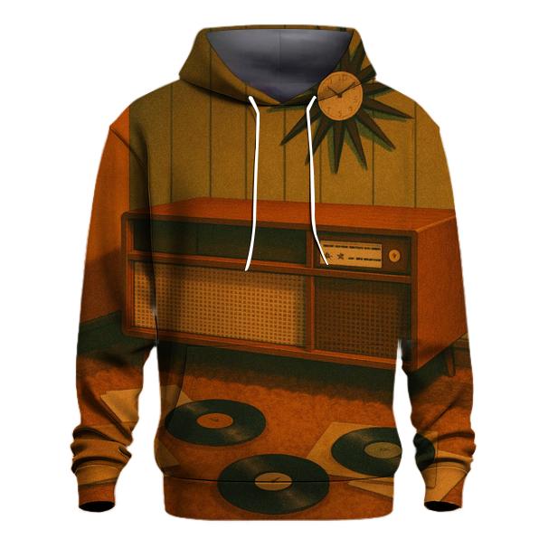 Seventies Living Room Record Listening Scene heavyweight hoodies