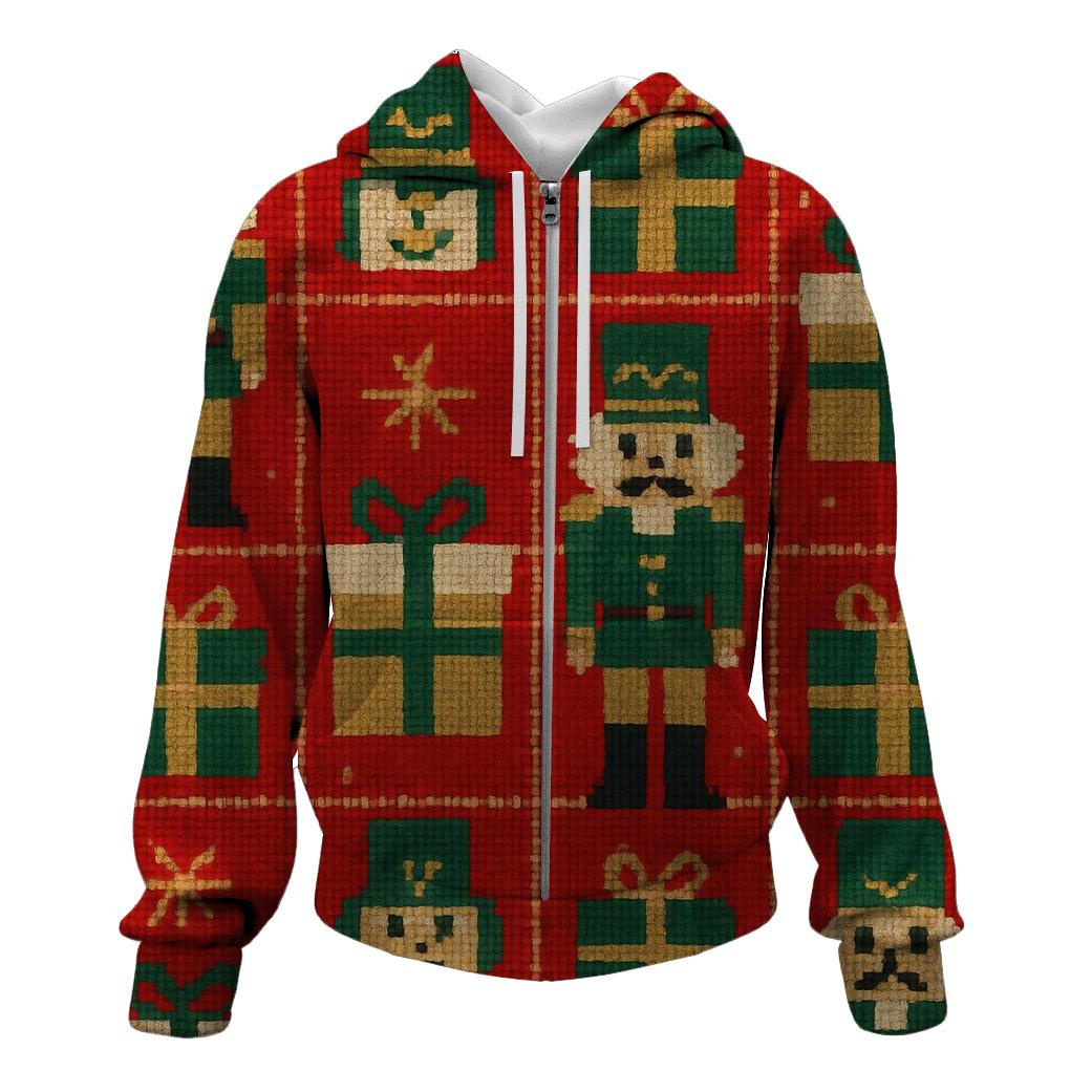 North Pole Toy Workshop Grid Design designer hoodies