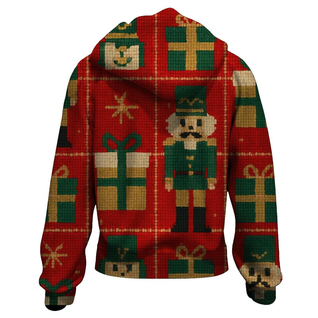 North Pole Toy Workshop Grid Design designer hoodies