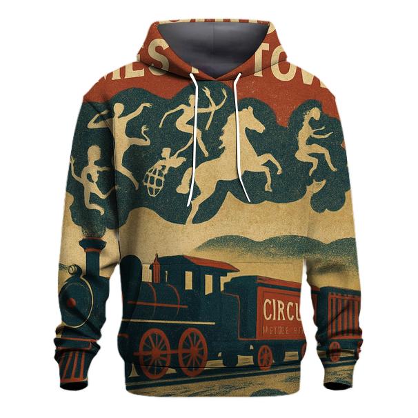 Vintage Circus Train Travel Poster designer hoodies