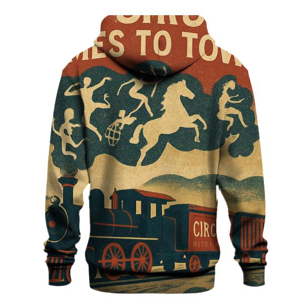 Vintage Circus Train Travel Poster designer hoodies