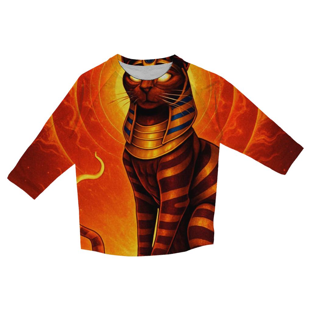 Solar Flare Pharaoh Cat trendy 3/4 sleeve tops