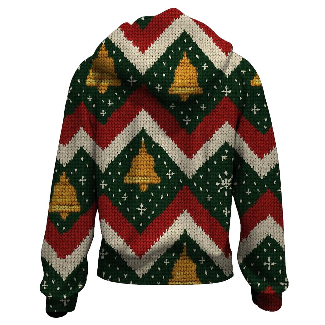 Jingle Bell Zigzag Ribbon Design lightweight hoodies