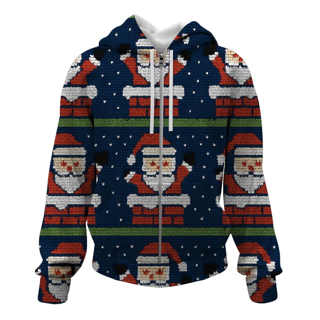 Santa Chimney Stripe Design lightweight hoodies