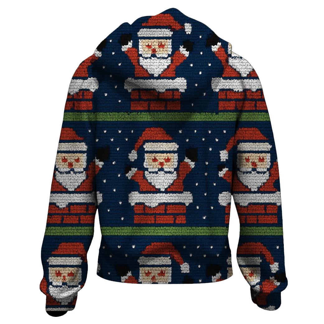 Santa Chimney Stripe Design lightweight hoodies