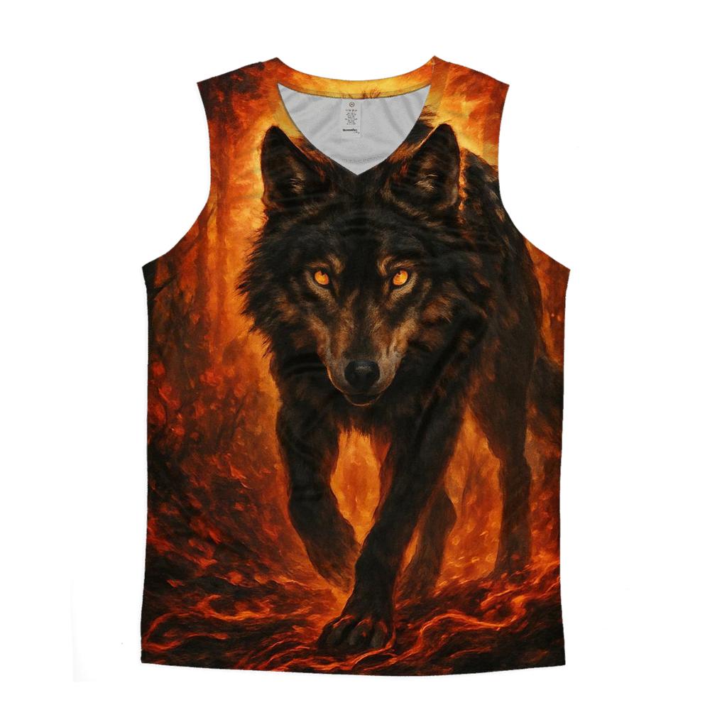 Primal Forest Ember Wolf cotton sleeveless tops