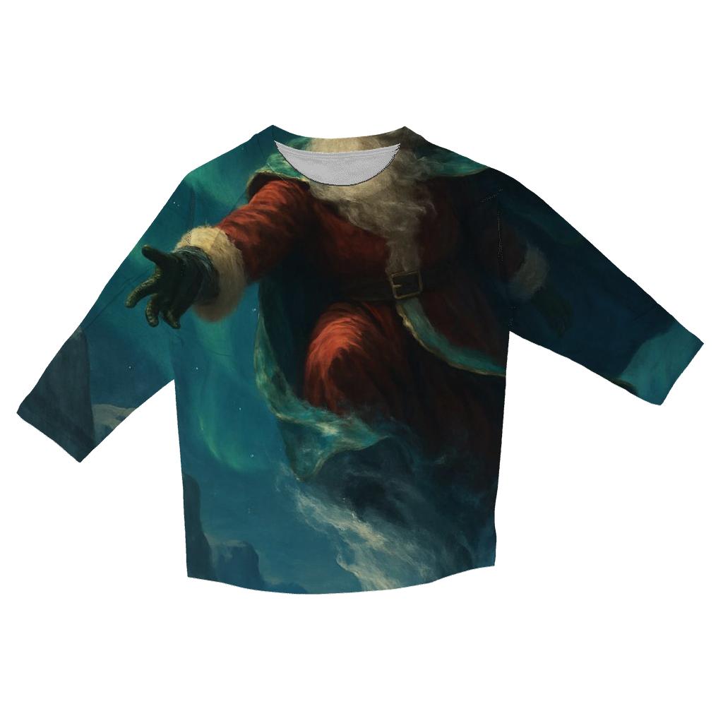 Arctic Aurora Santa Descent casual three quarter sleeve shirts