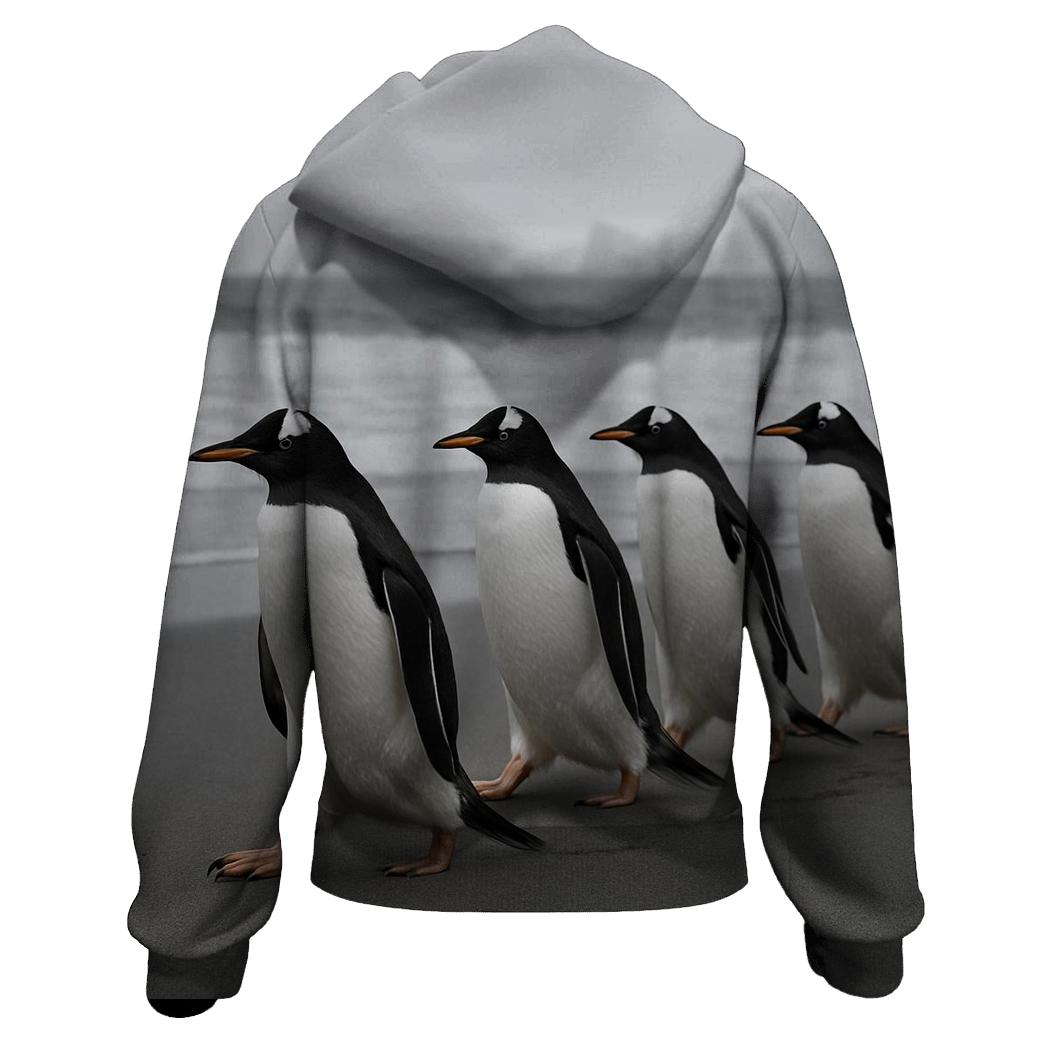 Gentoo Penguins In Coastal Drift premium hoodies