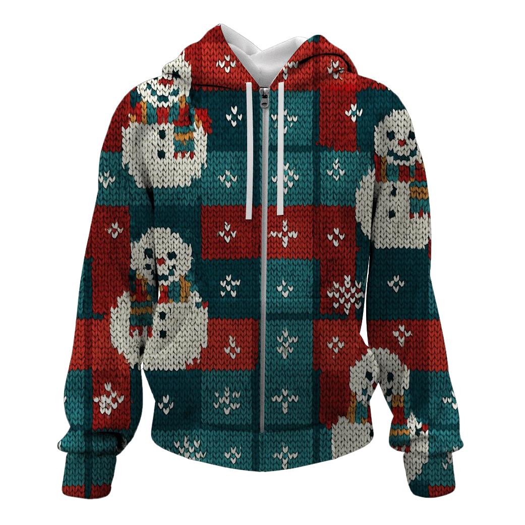 Snowman Scarf Plaid Design hoodie trends
