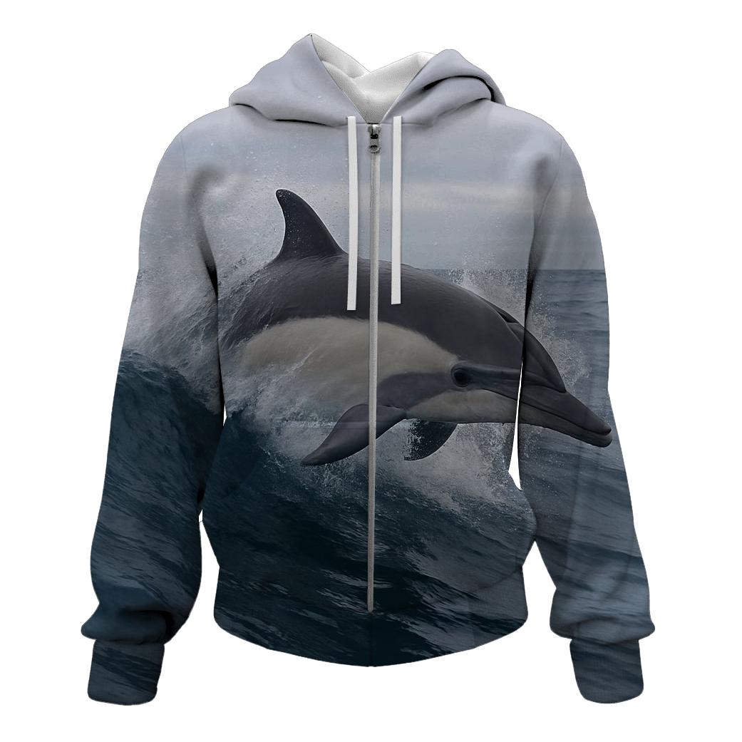 Common Dolphin In Breaking Swell hoodie designs