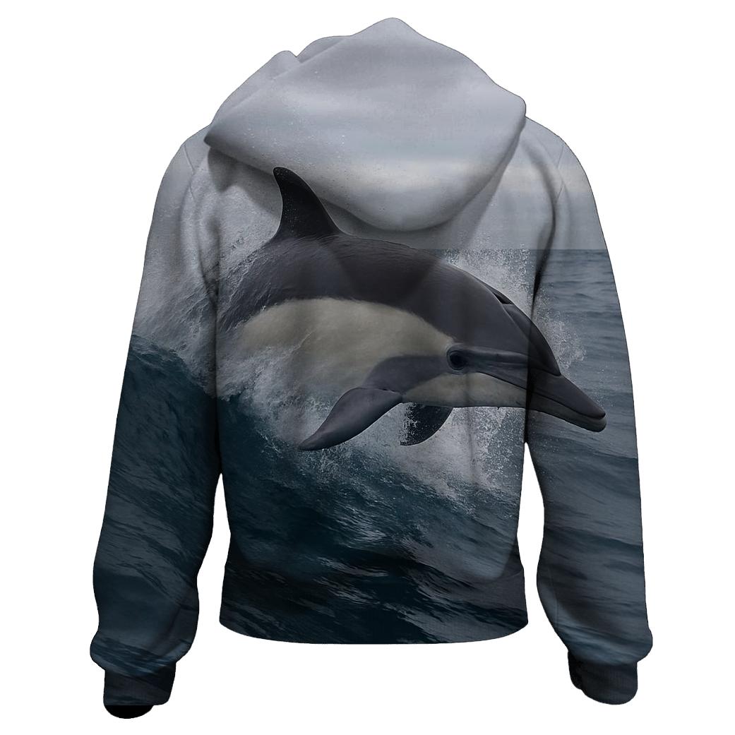 Common Dolphin In Breaking Swell hoodie designs