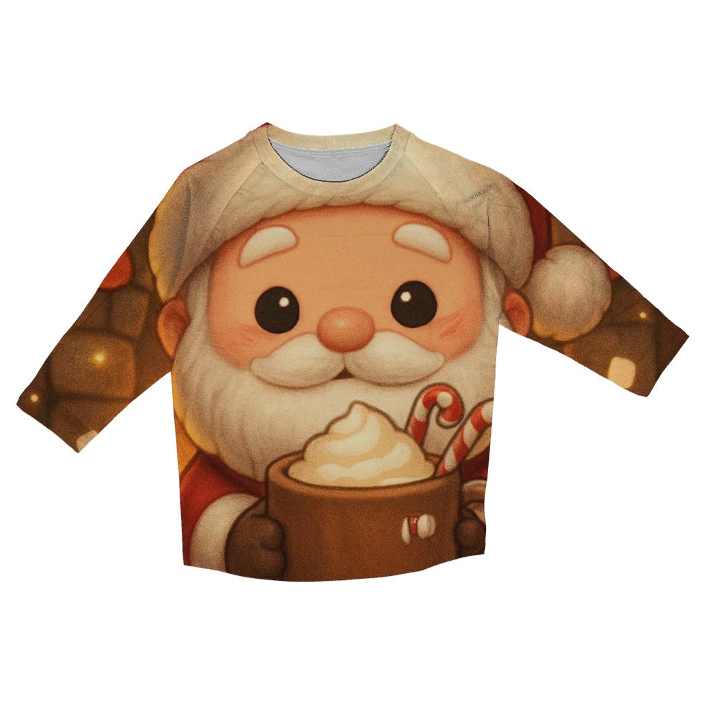 Chibi Cocoa Santa By The Hearth cotton quarter sleeve shirts