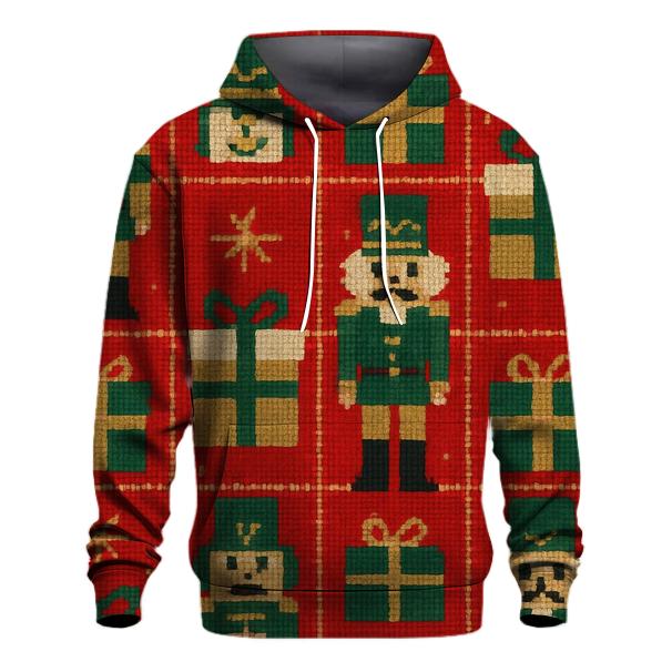 North Pole Toy Workshop Grid Design heavyweight hoodies