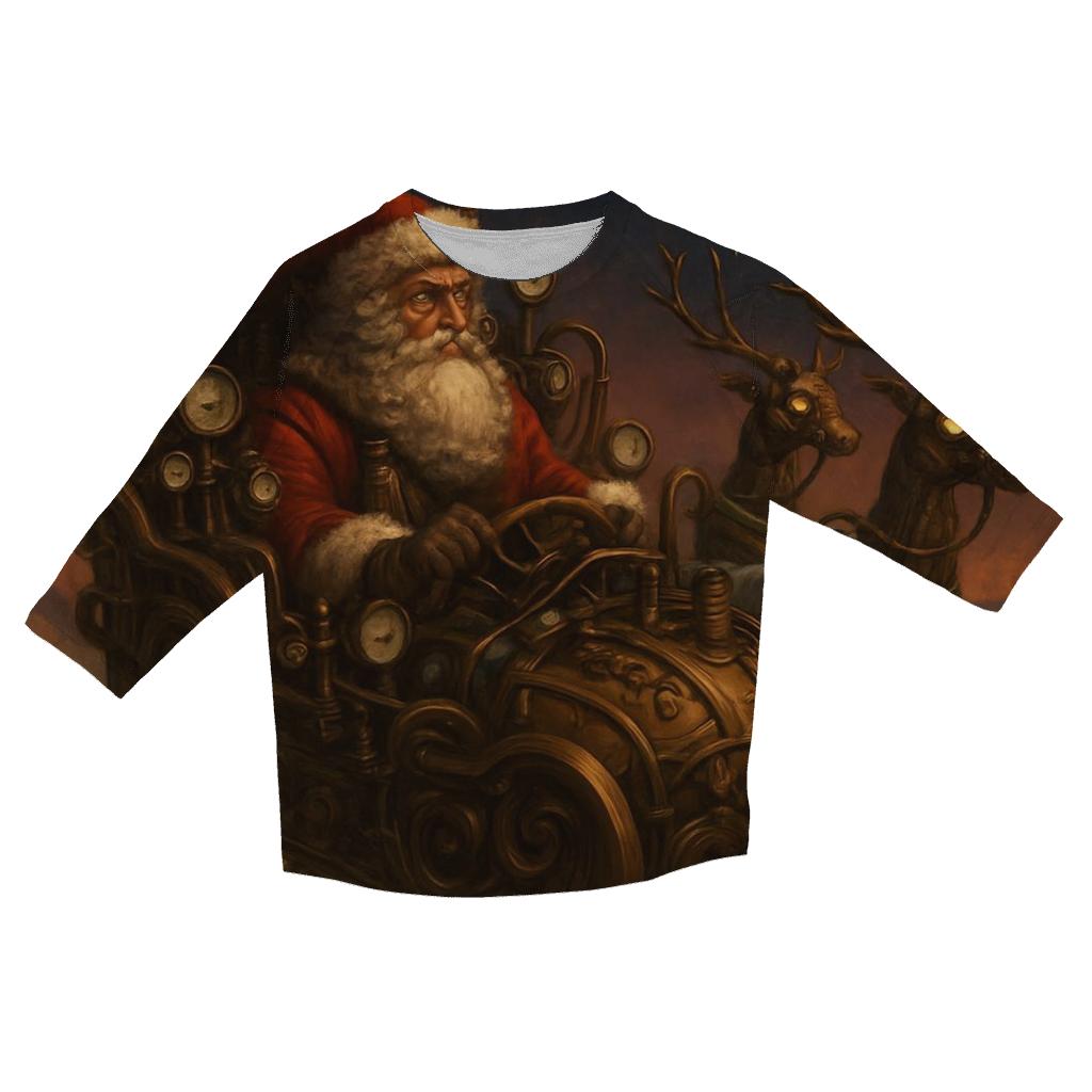 Steampunk Sky Captain Santa personalized 3/4 sleeve tees