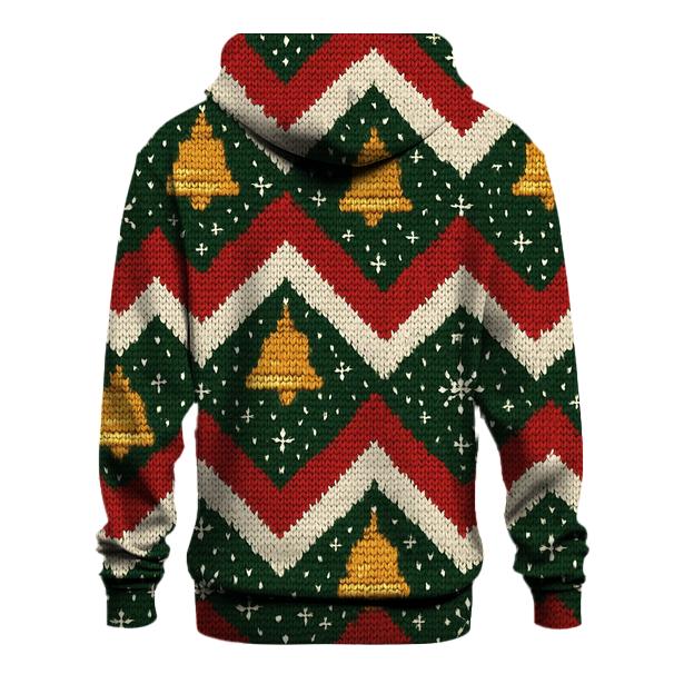Jingle Bell Zigzag Ribbon Design printed hoodies