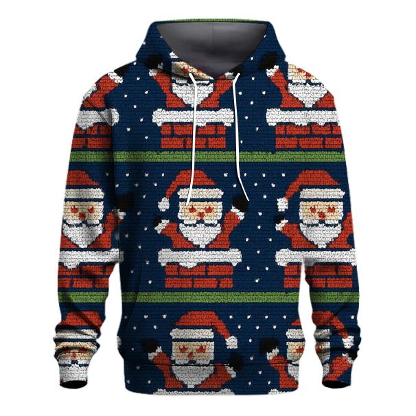 Santa Chimney Stripe Design pullover hoodies