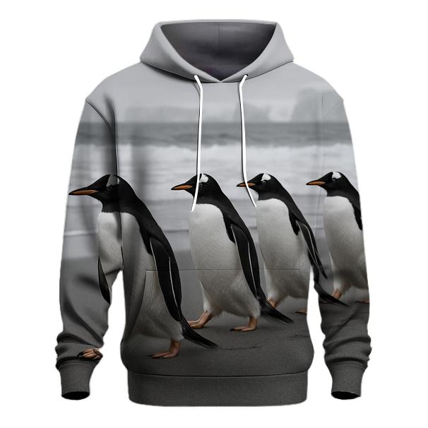 Gentoo Penguins In Coastal Drift pullover hoodies