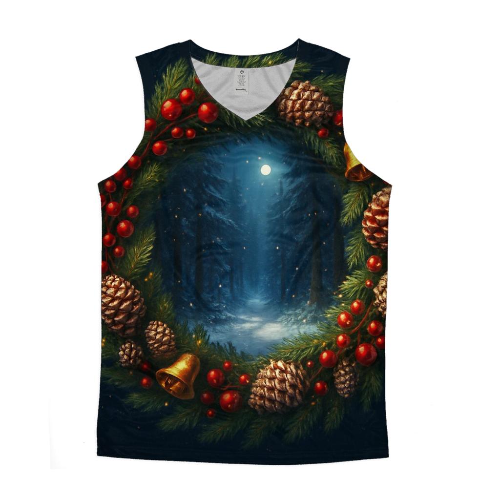 Wreath Portal To Winter Forest cotton sleeveless tops