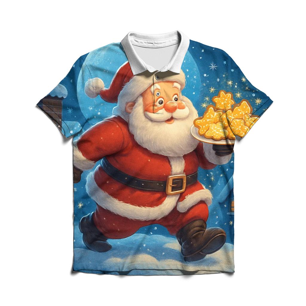 Santa Moonlight Cookie Patrol personalized polo shirts