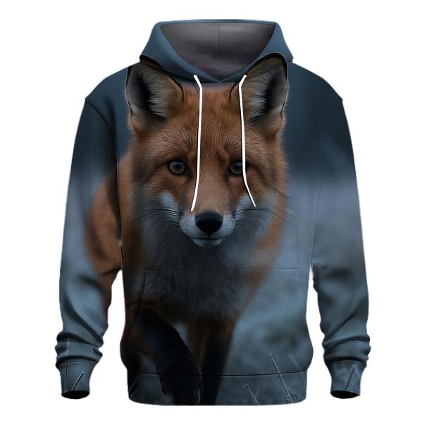 Red Fox Paused In Frosted Meadow custom hoodies