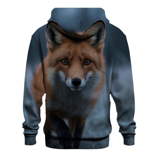Red Fox Paused In Frosted Meadow custom hoodies