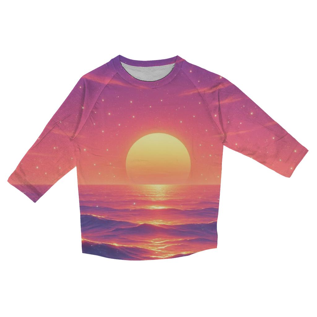 Celestial Tides Of Ember Dusk personalized 3/4 sleeve tees