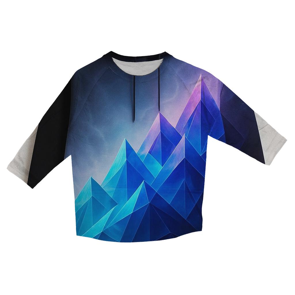 Prismatic Mountain Veil printed three quarter sleeve shirts