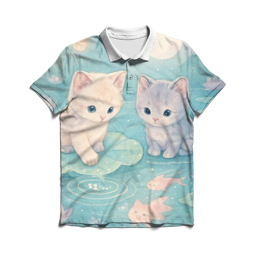 Lotus Pond Moon Whisper Kittens classic pique polos