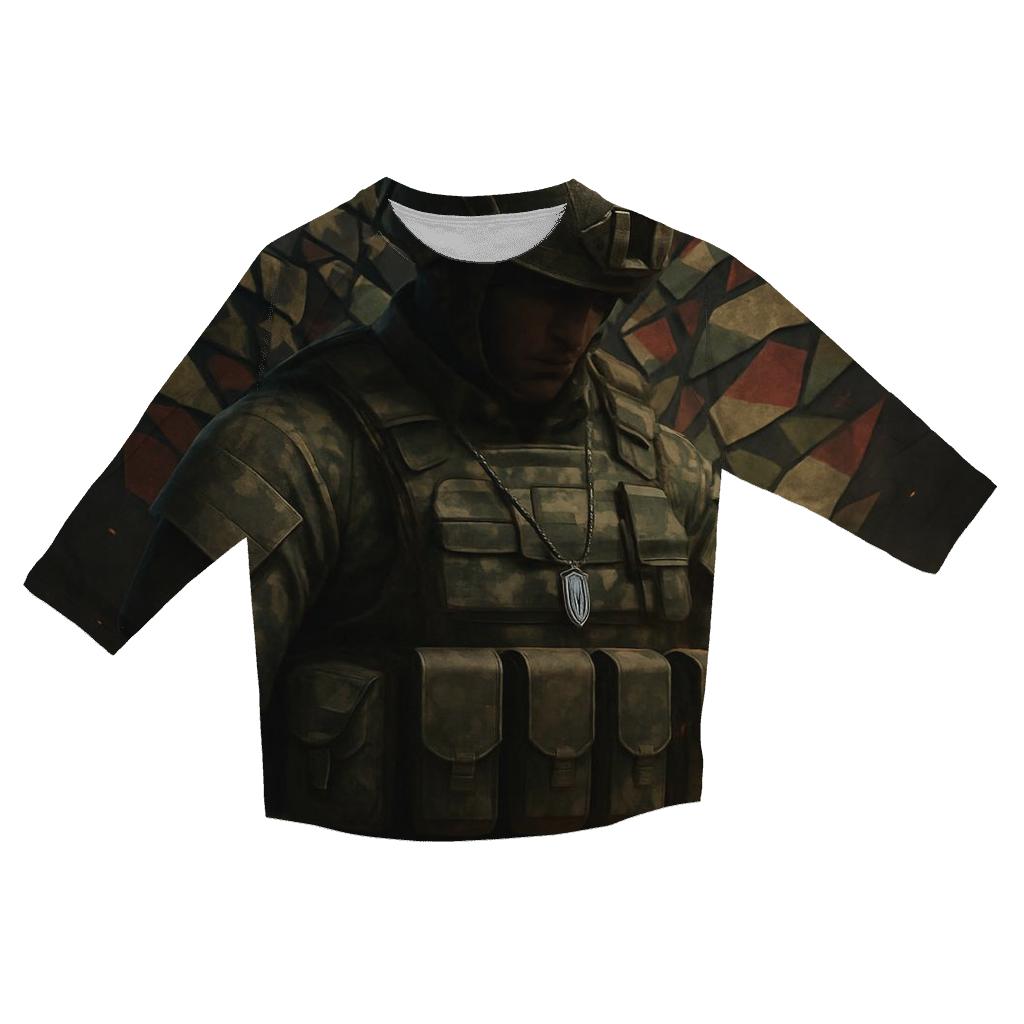Steel Resolve Camouflage Banner casual three quarter sleeve shirts