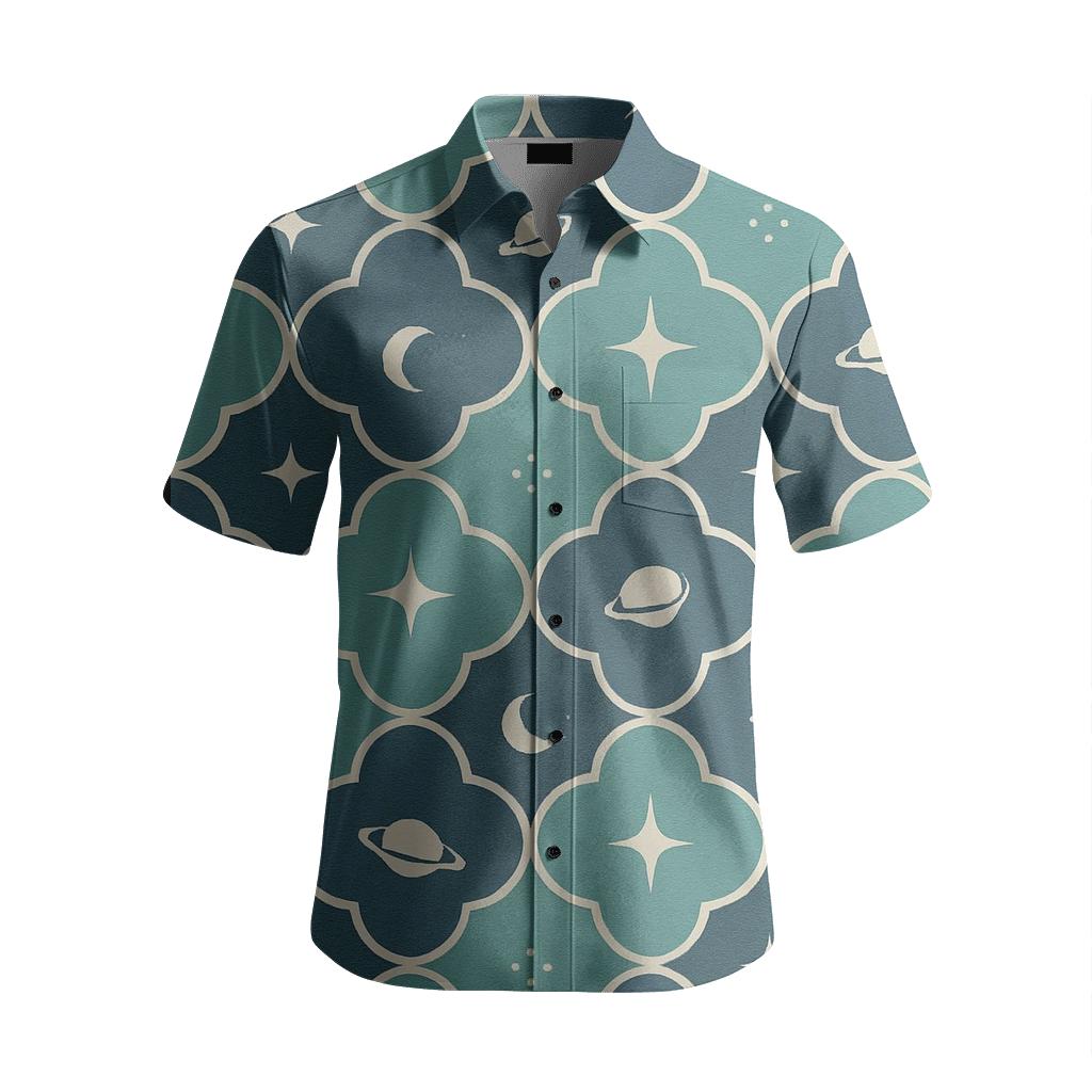 Orbiting Quatrefoil Star Mosaic designer stitched shirts