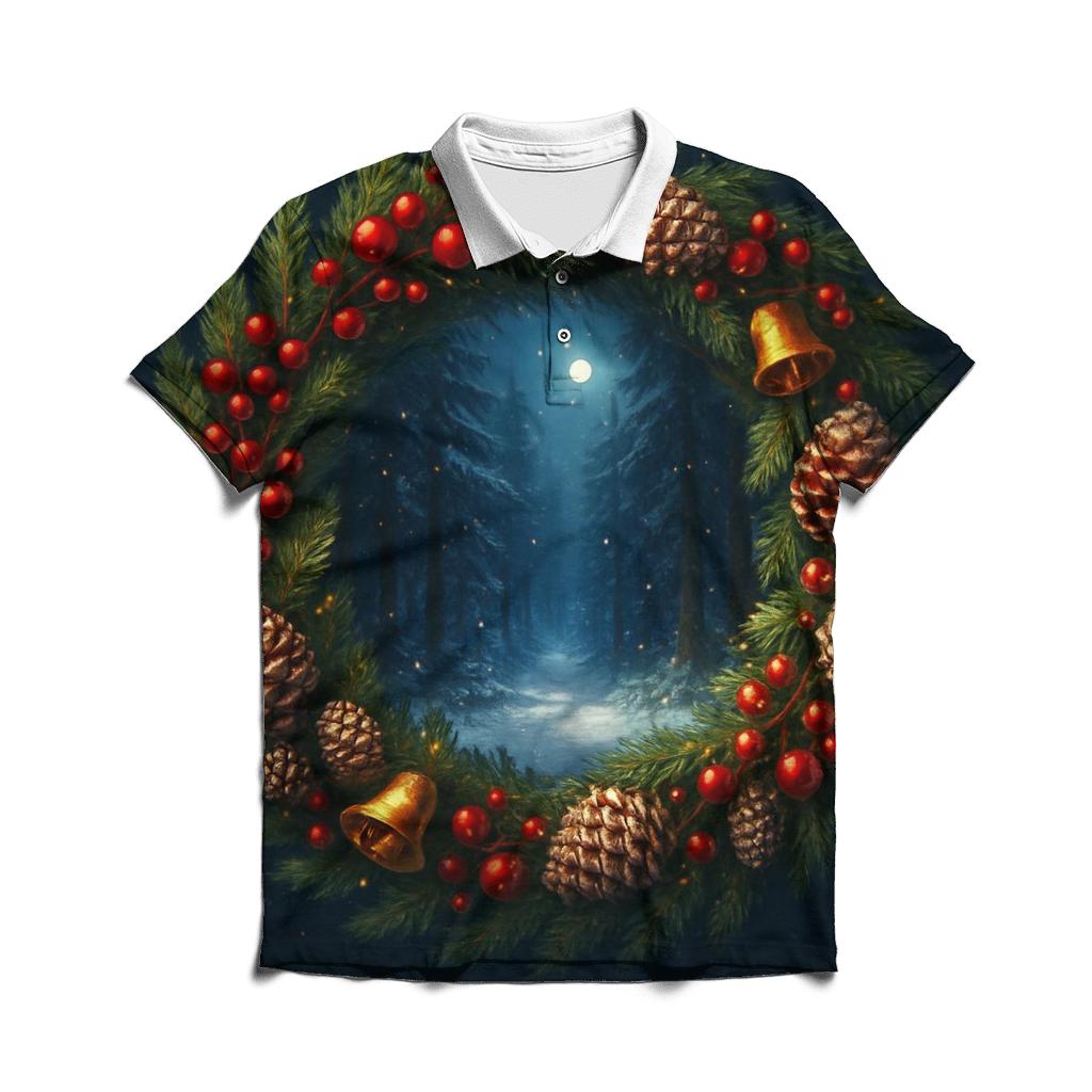 Wreath Portal To Winter Forest classic pique polos