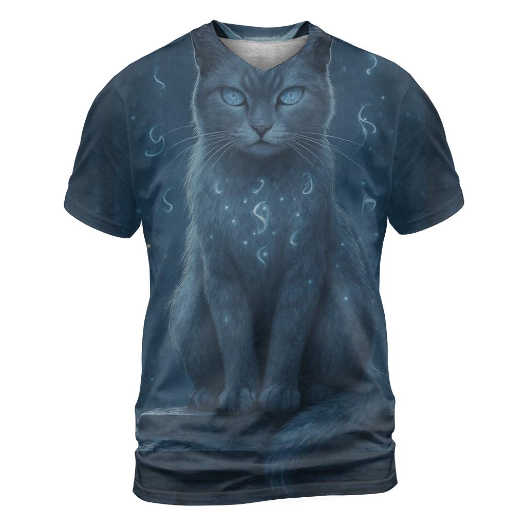 Moonlit Shrine Guardian Cat unique graphic print tees