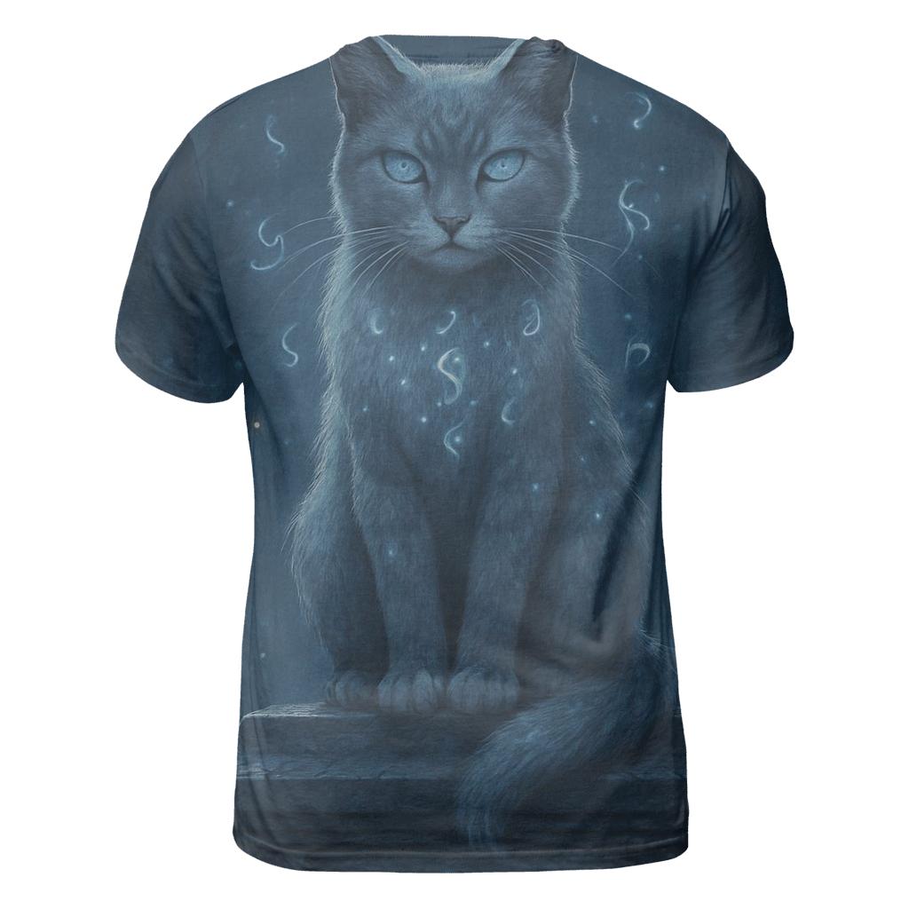 Moonlit Shrine Guardian Cat unique graphic print tees