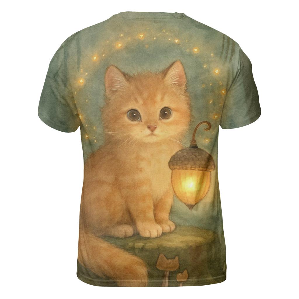 Forest Lantern Guardian Kitten unique graphic print tees