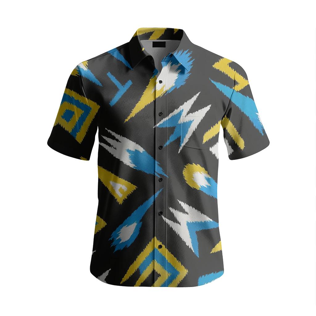 Galactic Ikat Ray Scatter embroidered logo shirts
